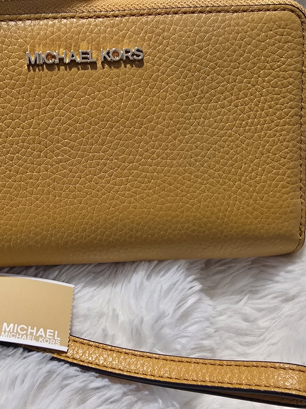 Michael Kors Mustard Yellow Leather Crossbody Bag
